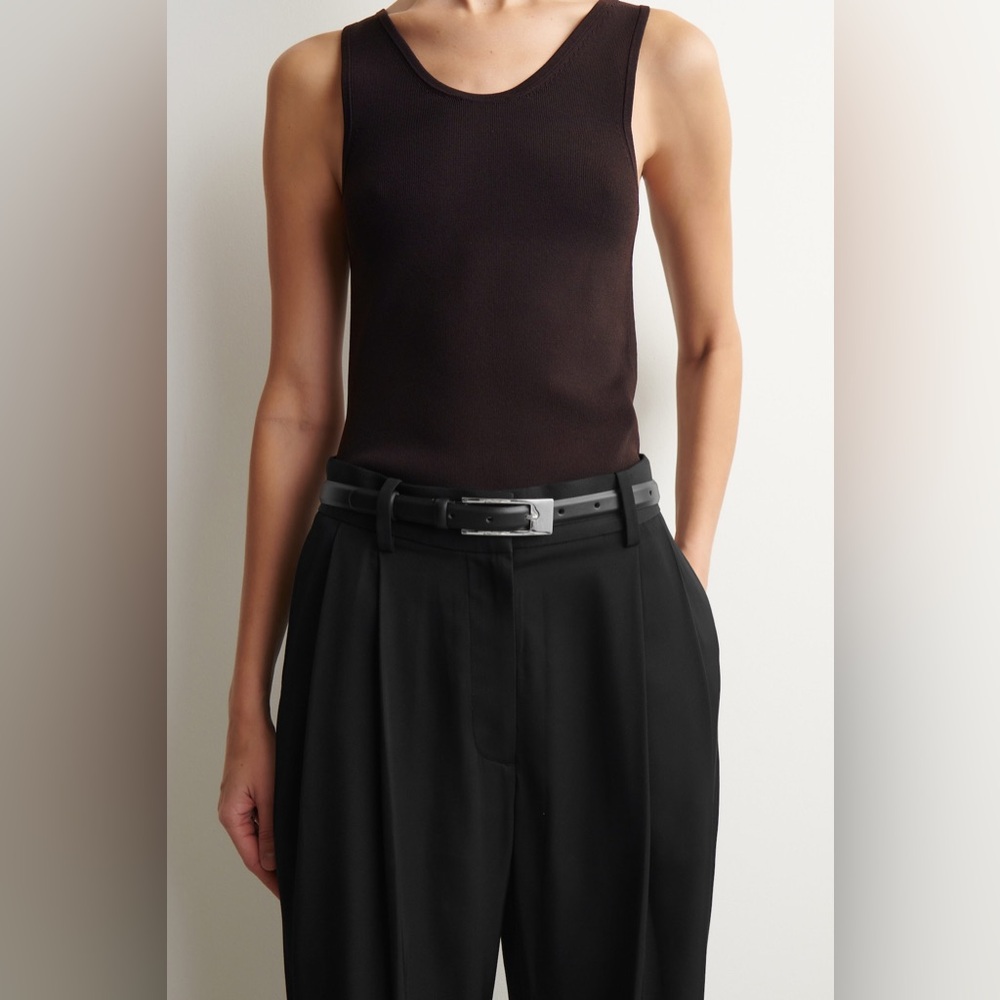 NWT COS Elongated-Buckle Leather Belt